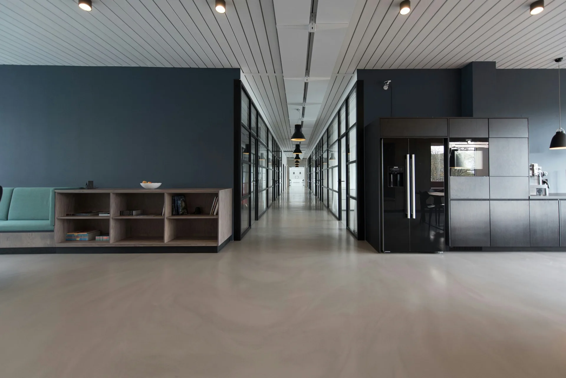 polished concrete tenant floor in a Portland office building