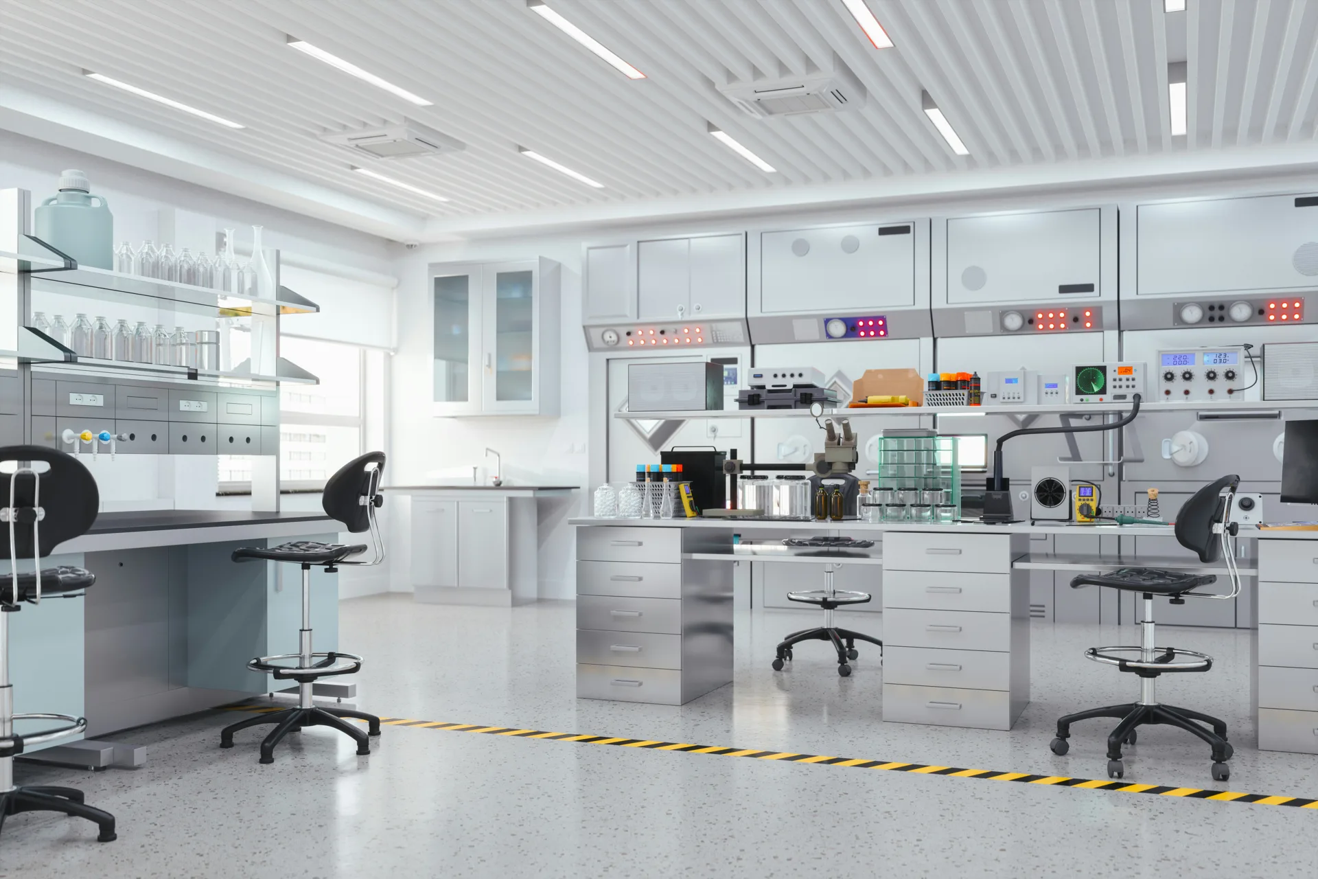 seamless clean-room concrete floor at a Portland technology facility