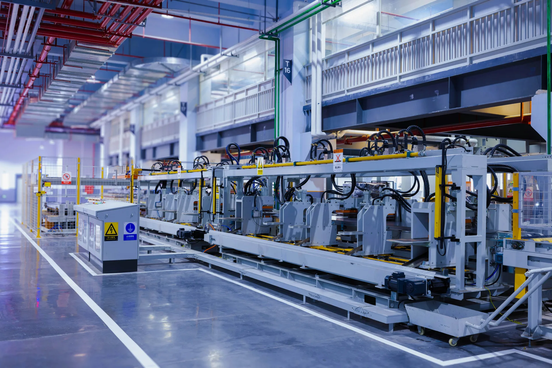 polished concrete floor on a Portland manufacturing conveyor line
