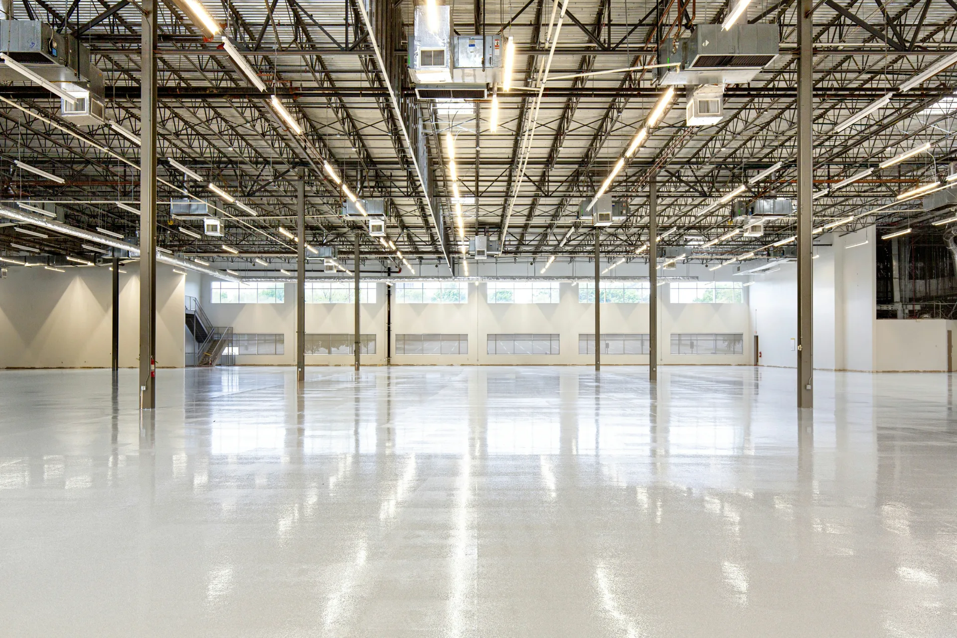 finished epoxy floor coating in a Portland interior space