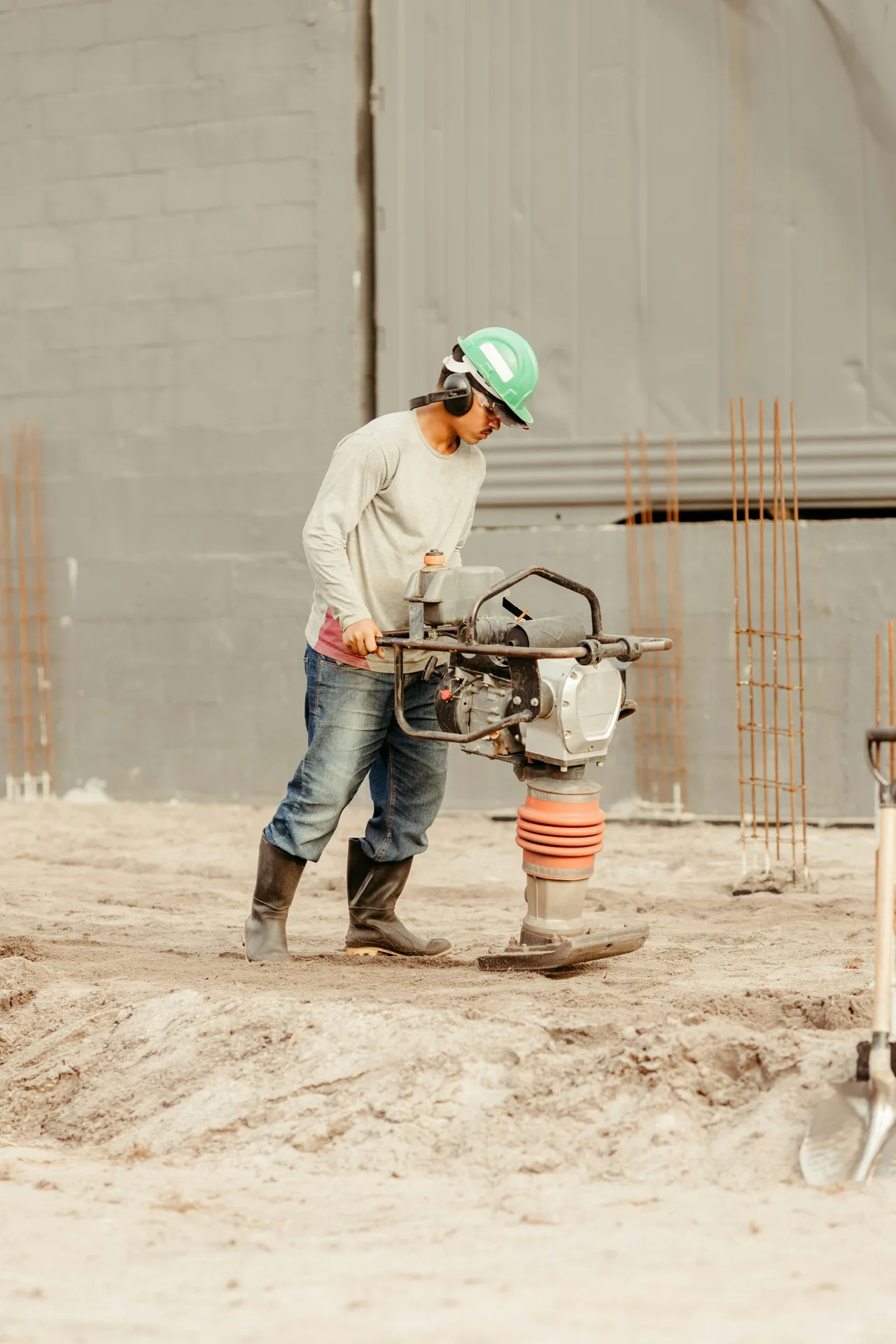 sub-grade prep before a concrete pour calculated by volume in Portland