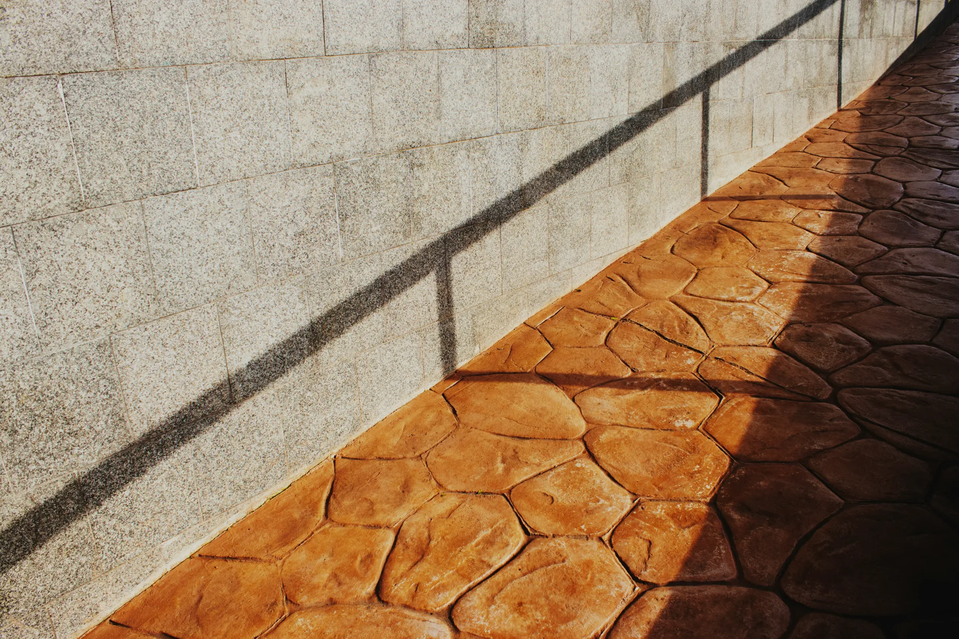 stamped decorative walkway with colored finish at a Portland home