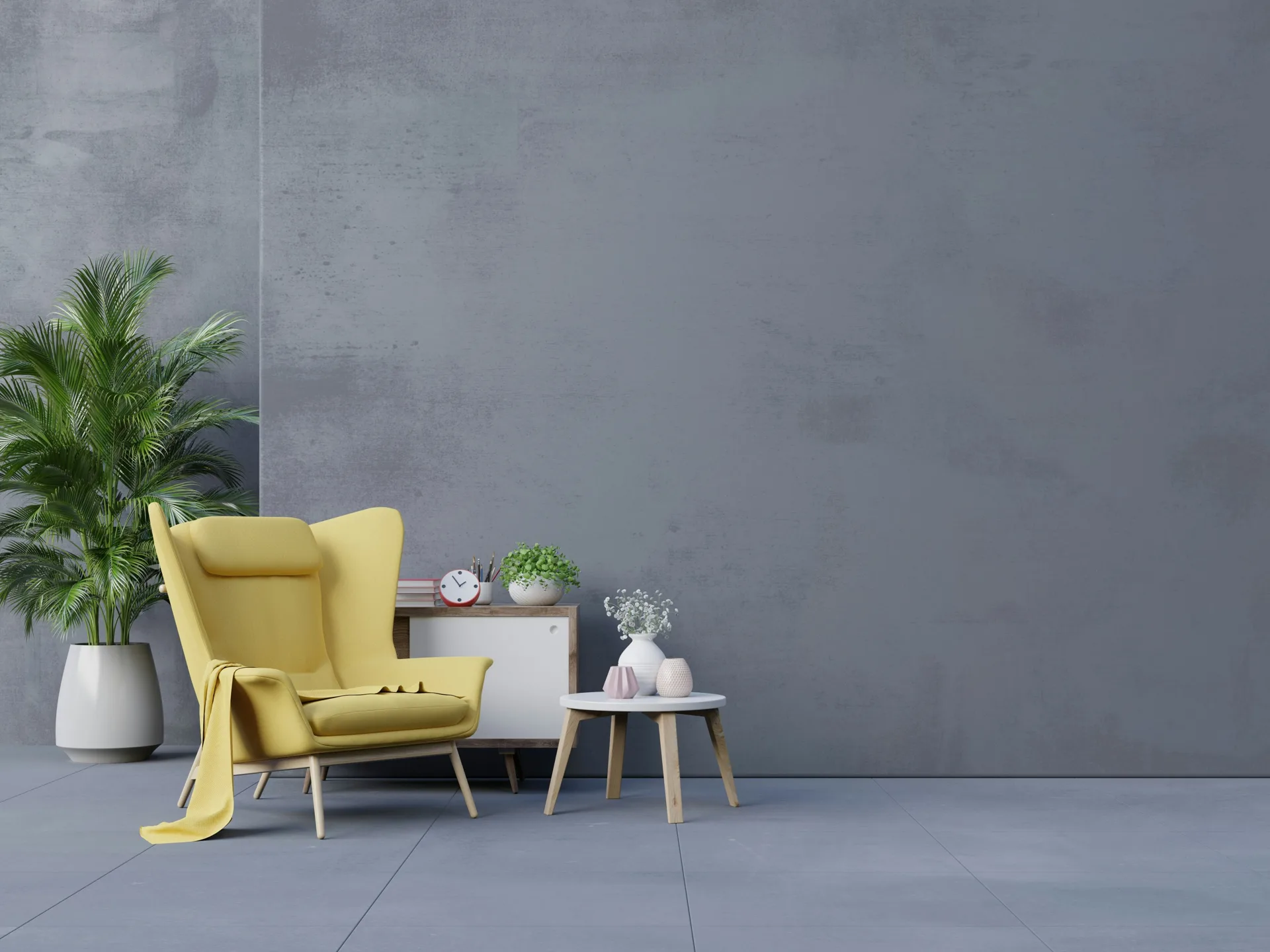 concrete feature surface in a modern Portland interior
