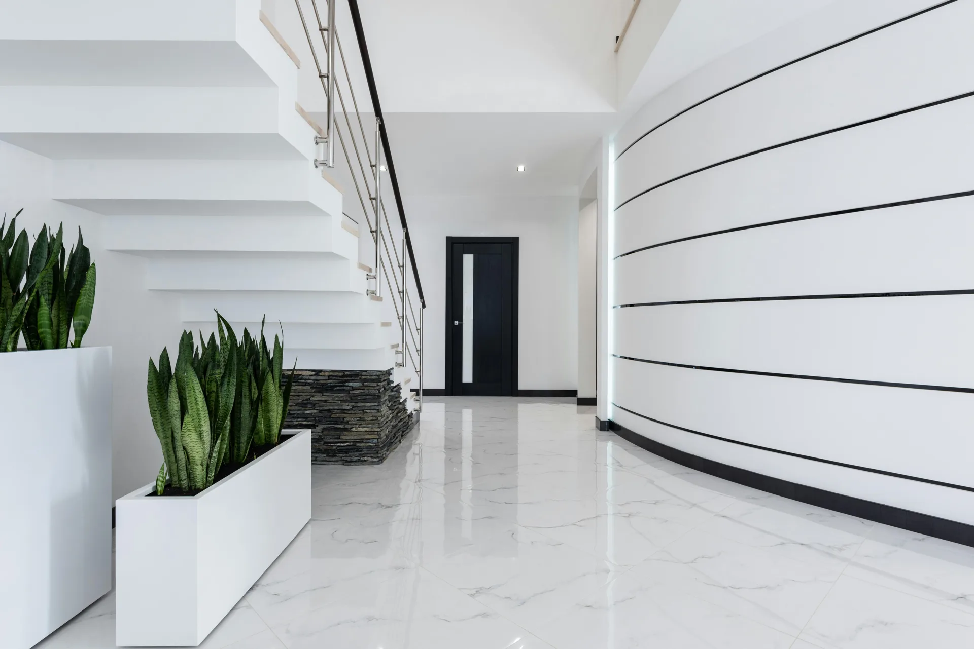 finished basement floor in a Portland home, polished and flat